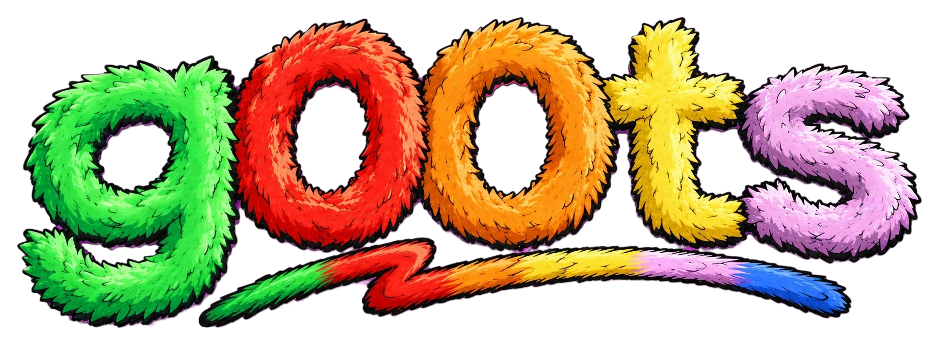 g00ts, in colorful furry lettering